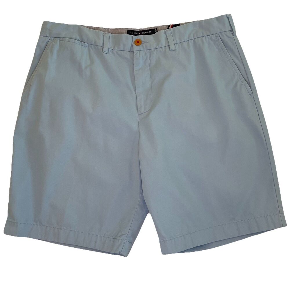Tommy Hilfiger Men's Shorts Classic Fit Chino Coupe Light Blue 38